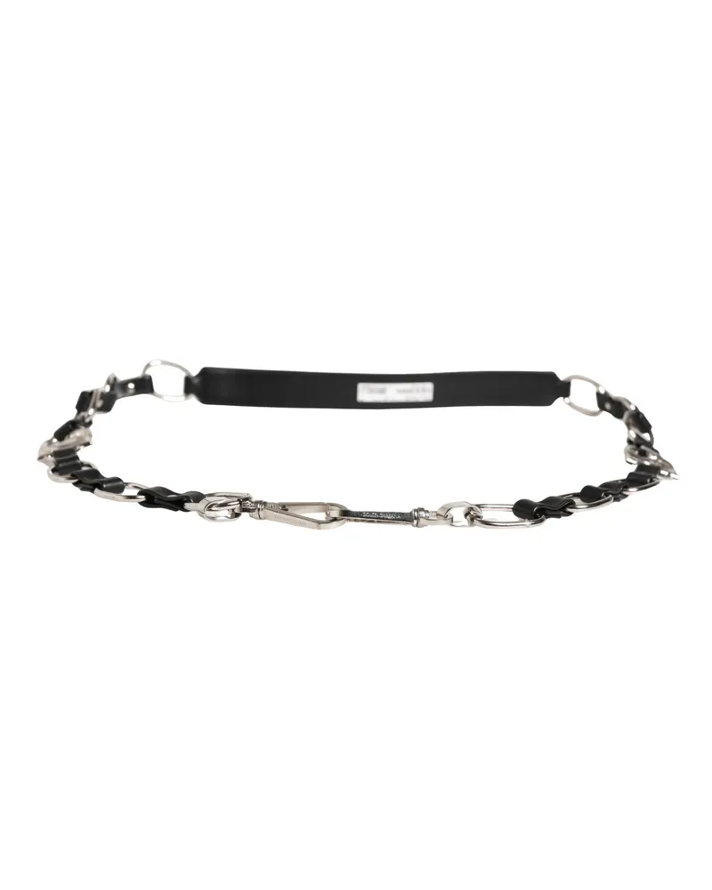Dolce & Gabbana Leather and Chain Shoulder Strap — Black Black