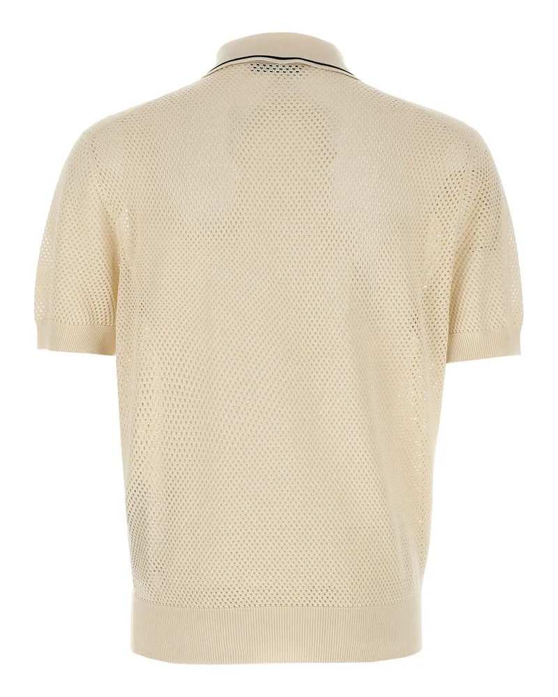 Prada Men's White Silk Polo Shirt White