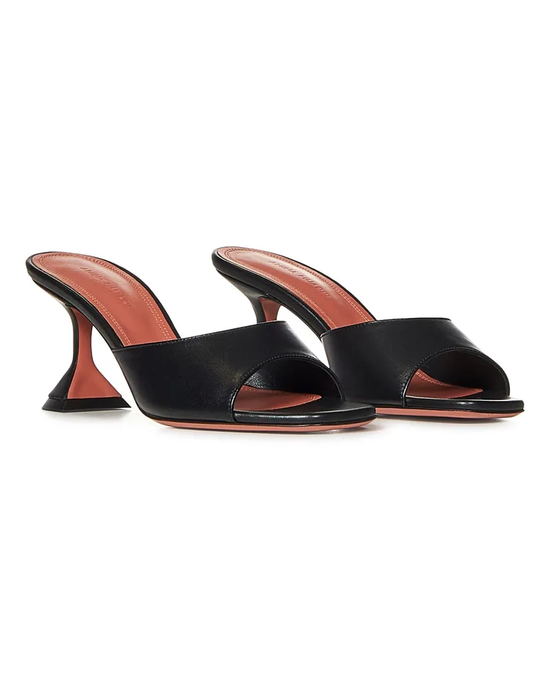 Amina Muaddi Women's Slipper Heels Lupita 70 Black Suede Sandal Black