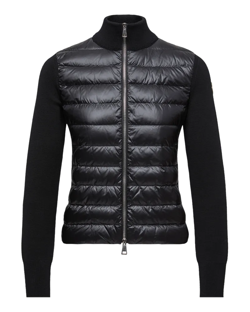 Moncler Women's Cardigan Zippé À Col Montant Noir Black Down Jackets Coat Black