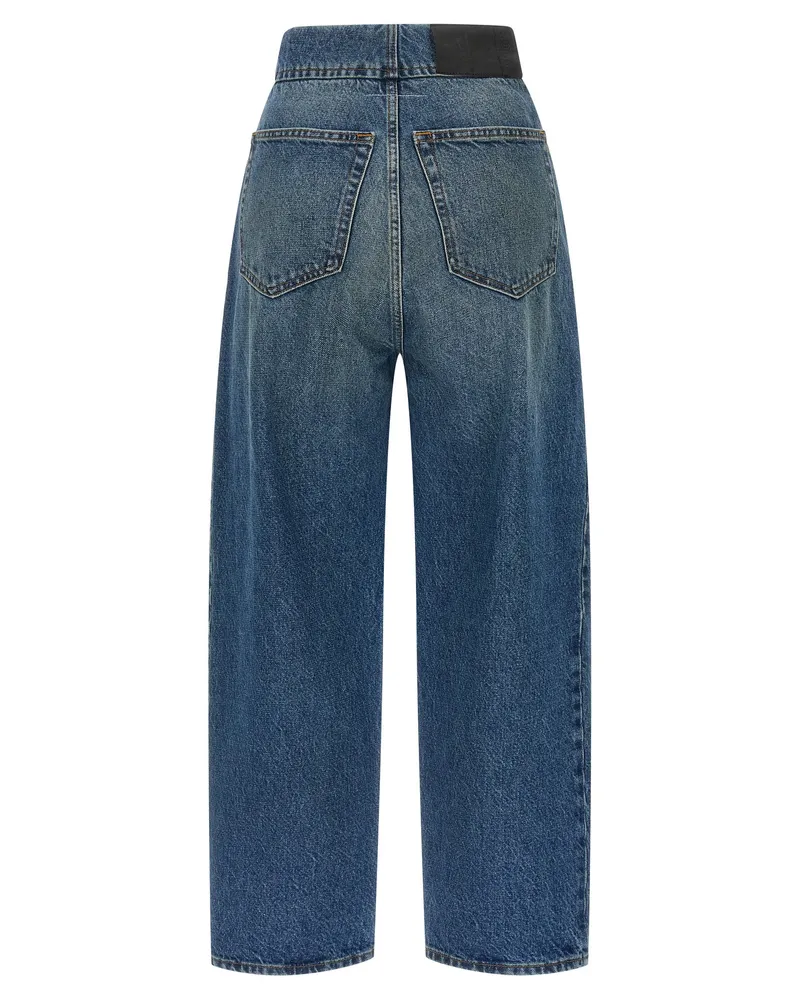 Maison Margiela Women's Blue Cotton Straight-Leg Jeans Clothing Blue