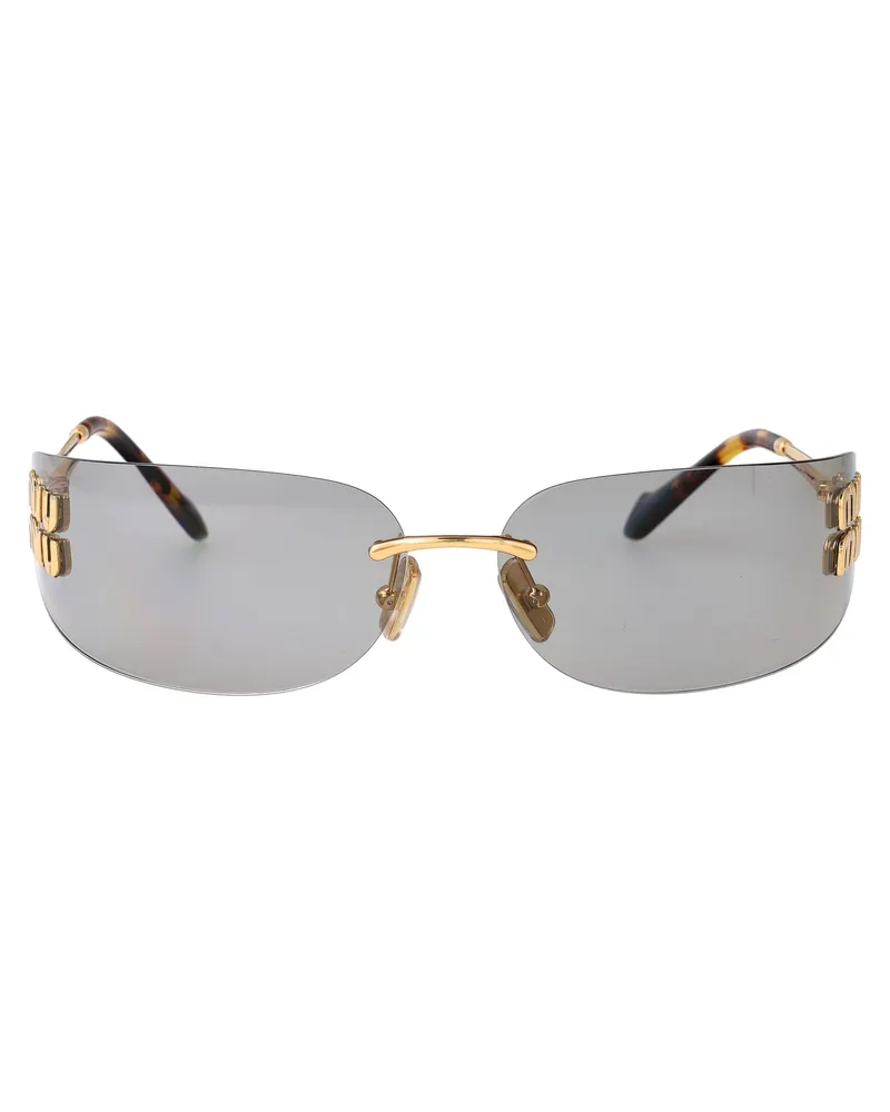 Miu Miu 0MU Gold Metal Frame Sunglasses — Gold Gold