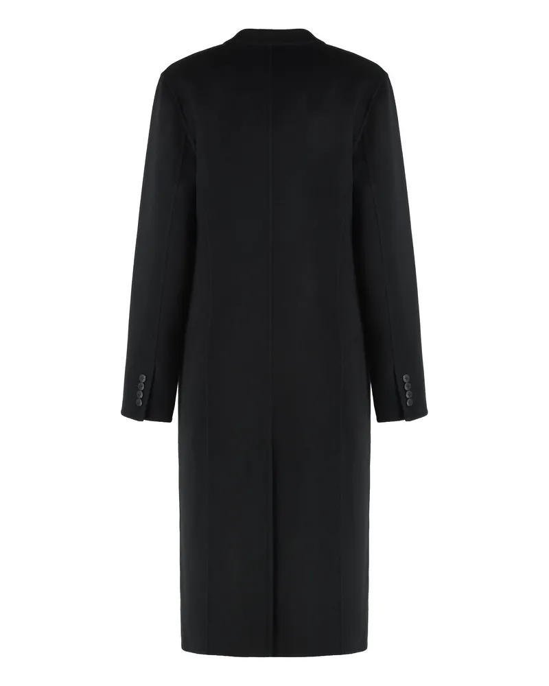 Tory Burch Women's Wool Coat Black Double Breasted & Peacoats Black