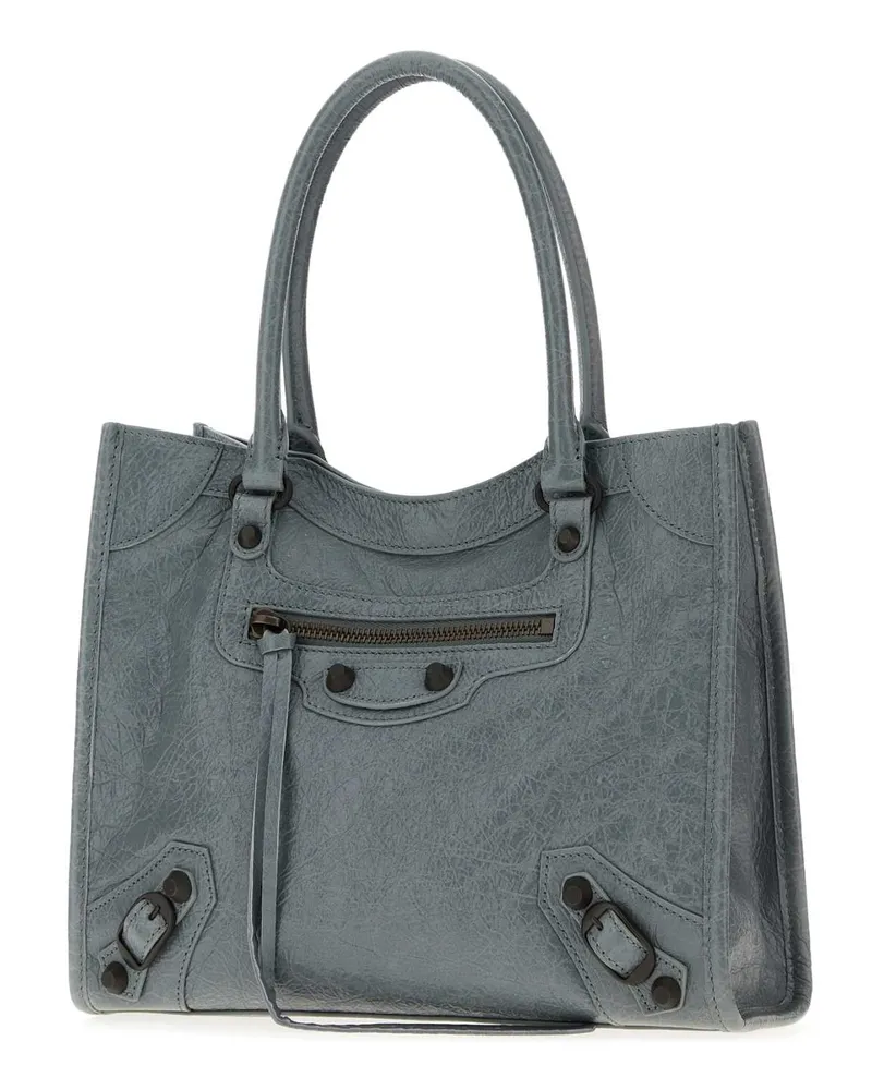 Balenciaga Women's Powder Blue Leather Mini Le City Handbag Grey Borse A Mano Bag Gray