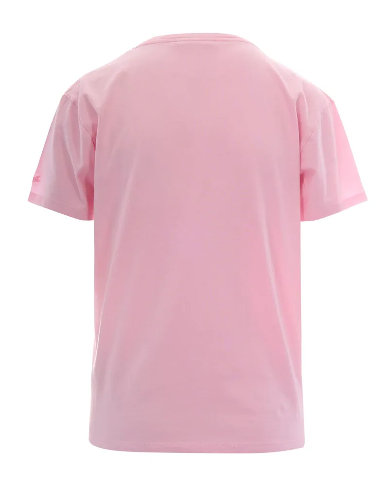 MC2 Saint Barth Women's T-Shirt Emilie Rhinestone Embellished Pink Cotton T-Shirts & Jerseys Pink