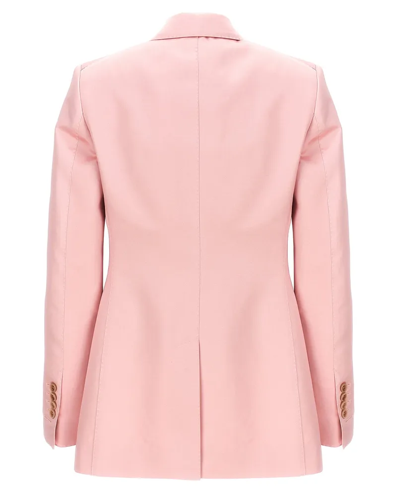 Tom Ford Double-Breasted Duchesse Blazer — Pink Pink