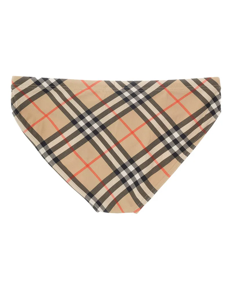 Burberry Men's Beige Speedo With Check Motif Polyamide Beachwear Sea Clothing Beige