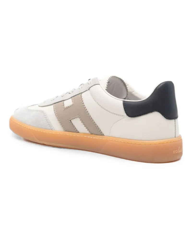 Hogan Logo-Patch Leather Sneakers — White White