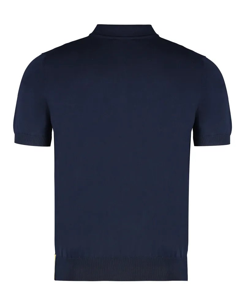 K-Way Men's Pleyne Knitted Cotton Polo Shirt Blue T-shirts And Polos Navy