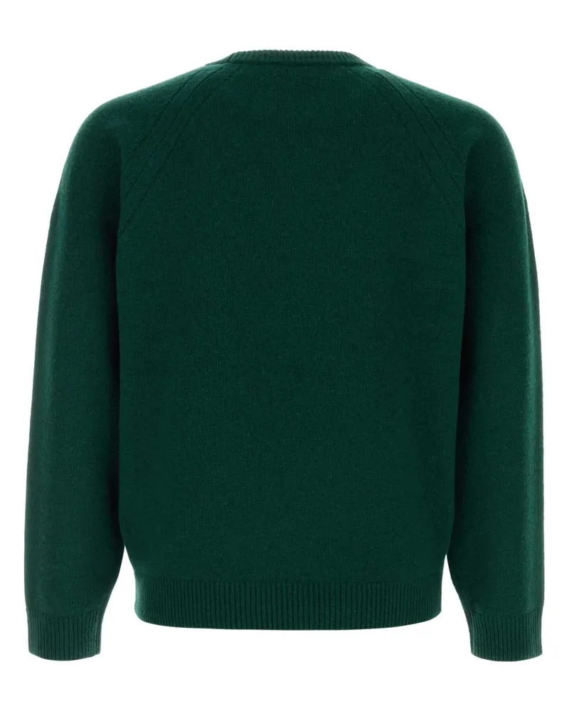 J.W.Anderson Men's Bottle Green Wool Sweater Pine Exterior: Maglieria Green