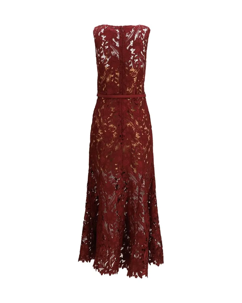 Self-Portrait Women's Bordeaux Polyester Cocktail Dress Red