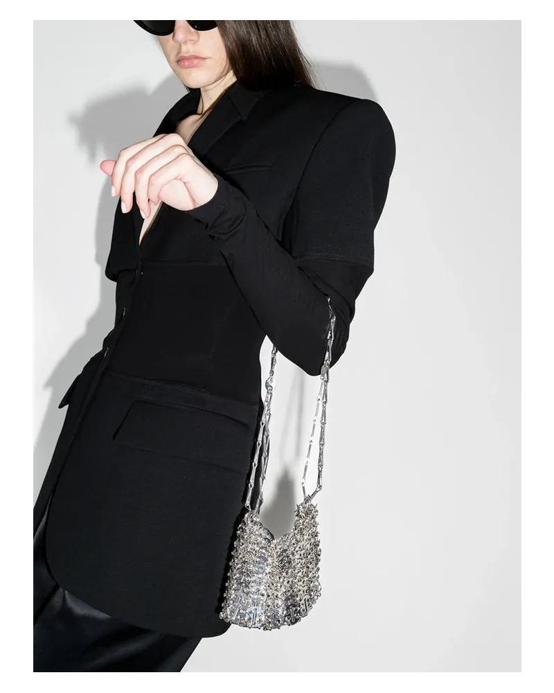 Paco Rabanne Chainmail Effect Steel Shoulder Bag — Silver Silver