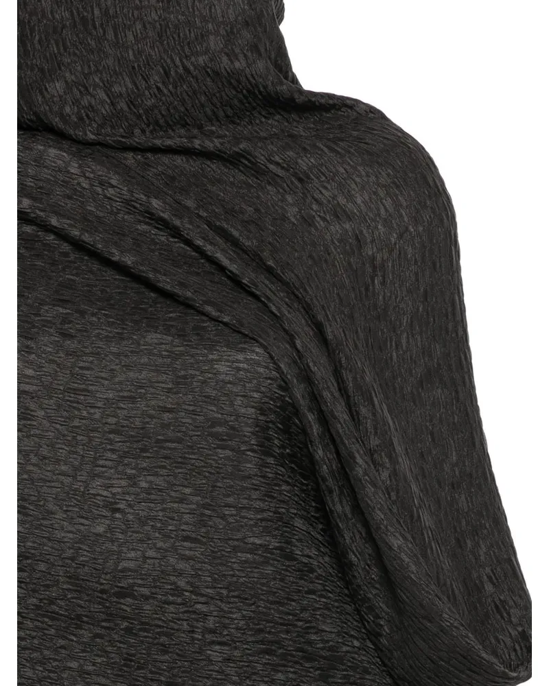 Cortana Crinkled Silk Shawl — Brown Brown