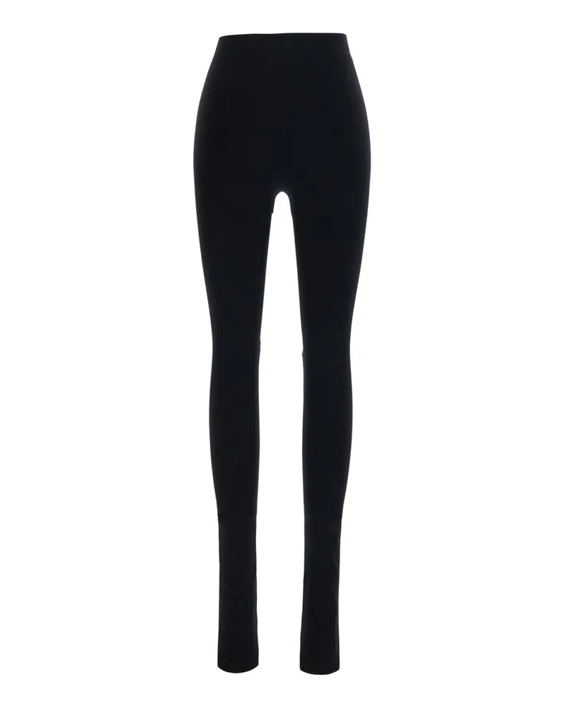 Gucci Women's Leggings With Cut-Out Detail Black Tech Fabric Trousers Black