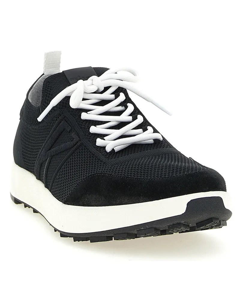 Kiton Technical Cotton Sneaker — Black Black