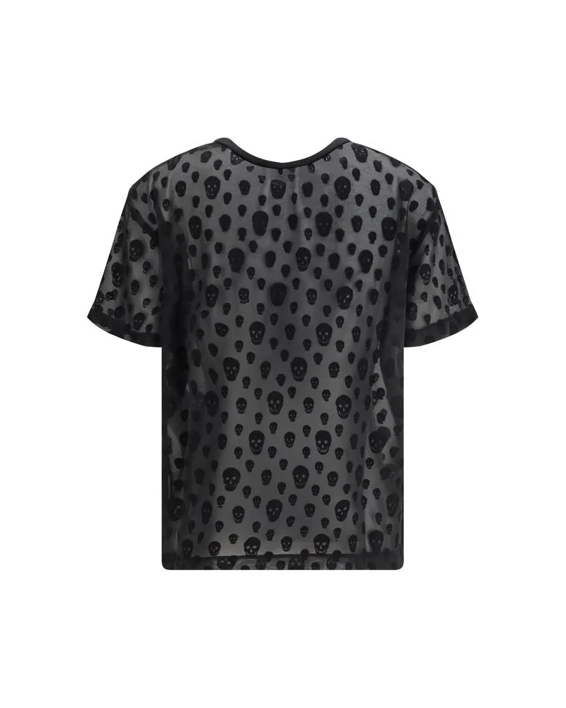 Alexander McQueen Women's Black Polyamide T-Shirt Black