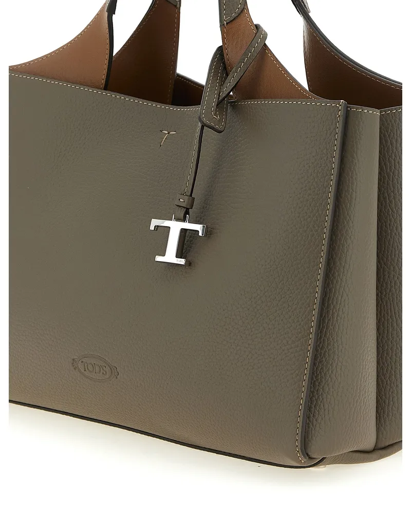 TOD'S Women's Gray Calfskin Handbag Bag Gray