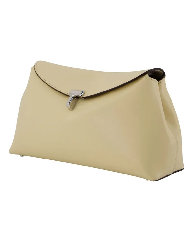 Totême Women's T-Lock Clutch Bag –  Leather Ivory Cowhide - Clutches Ivory