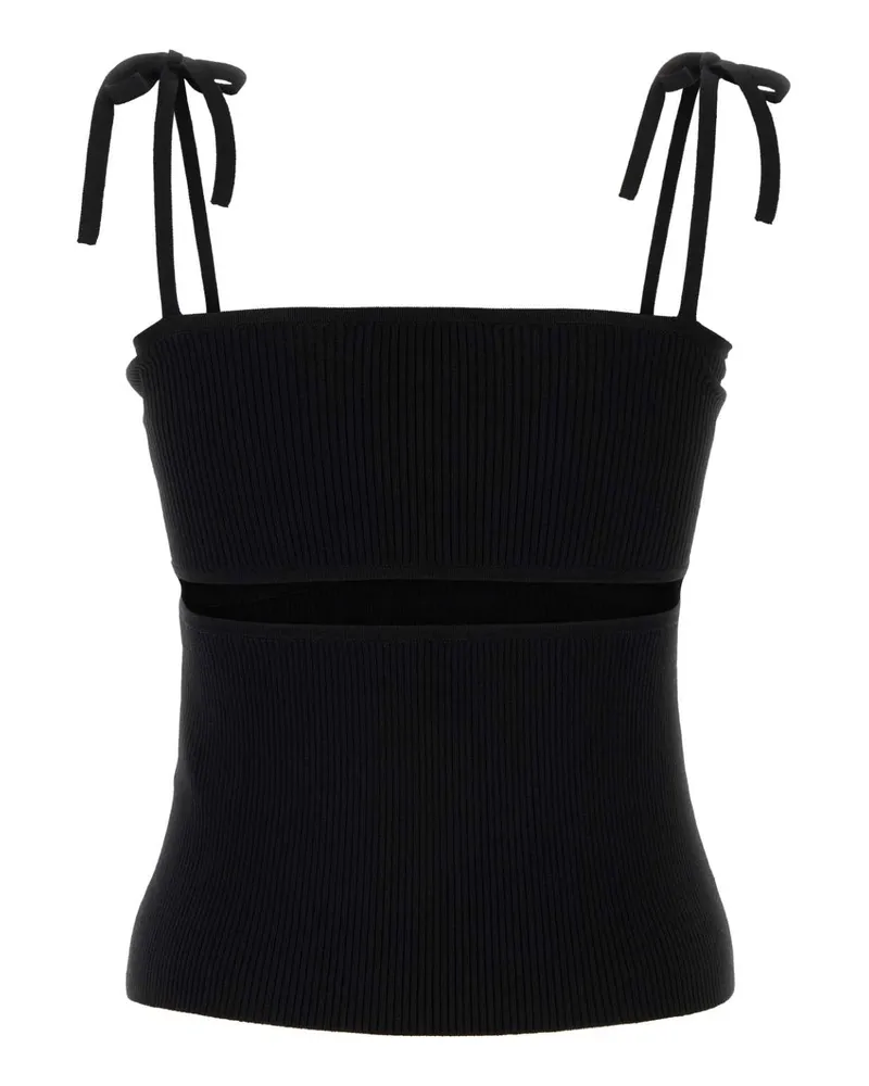 Nanushka Women's Black Stretch Viscose Blend Savera Top Maglie Black