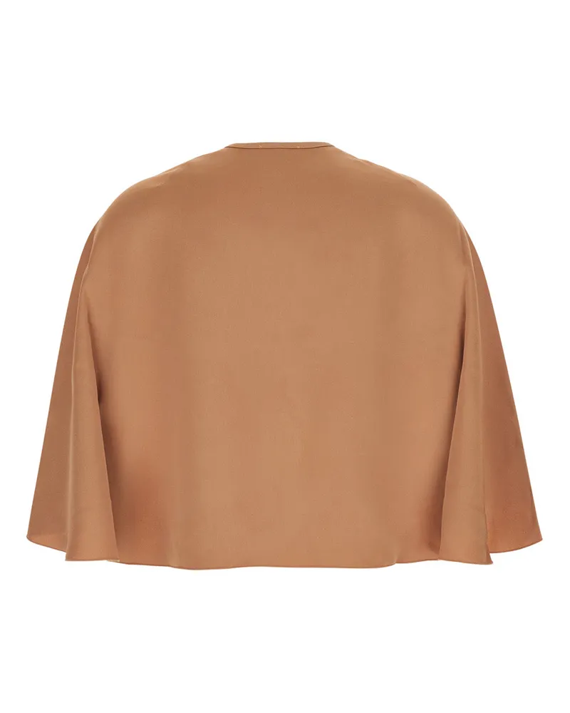 forte_forte Women's Satin Envers Cape Pink Acetate Coat Pink