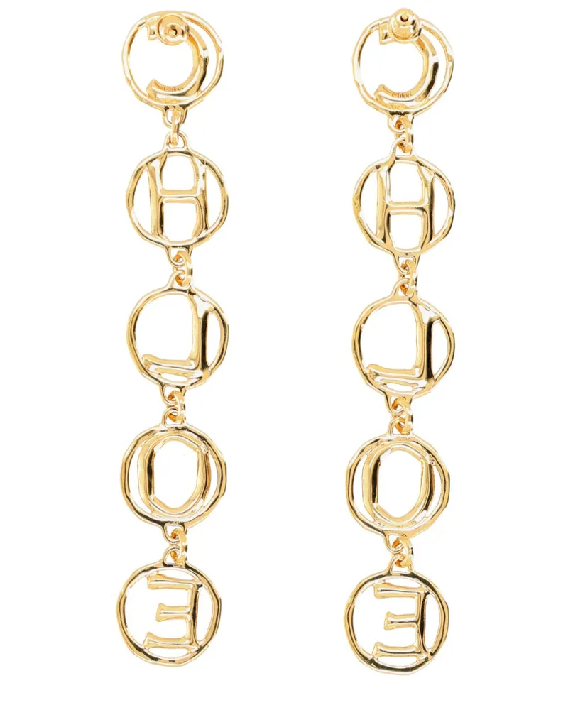 Chloé Script Earring — Gold Gold