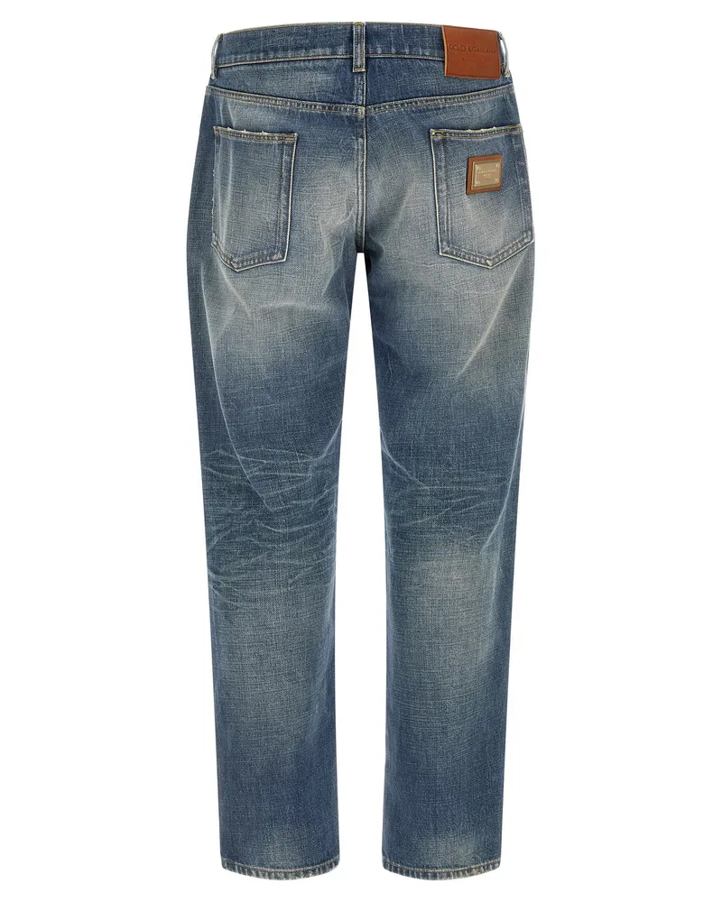 Dolce & Gabbana Distressed Cotton Jeans — Blue Blue