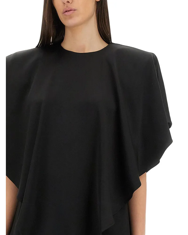 Stella McCartney Draped Acetate Blouse — Black Black