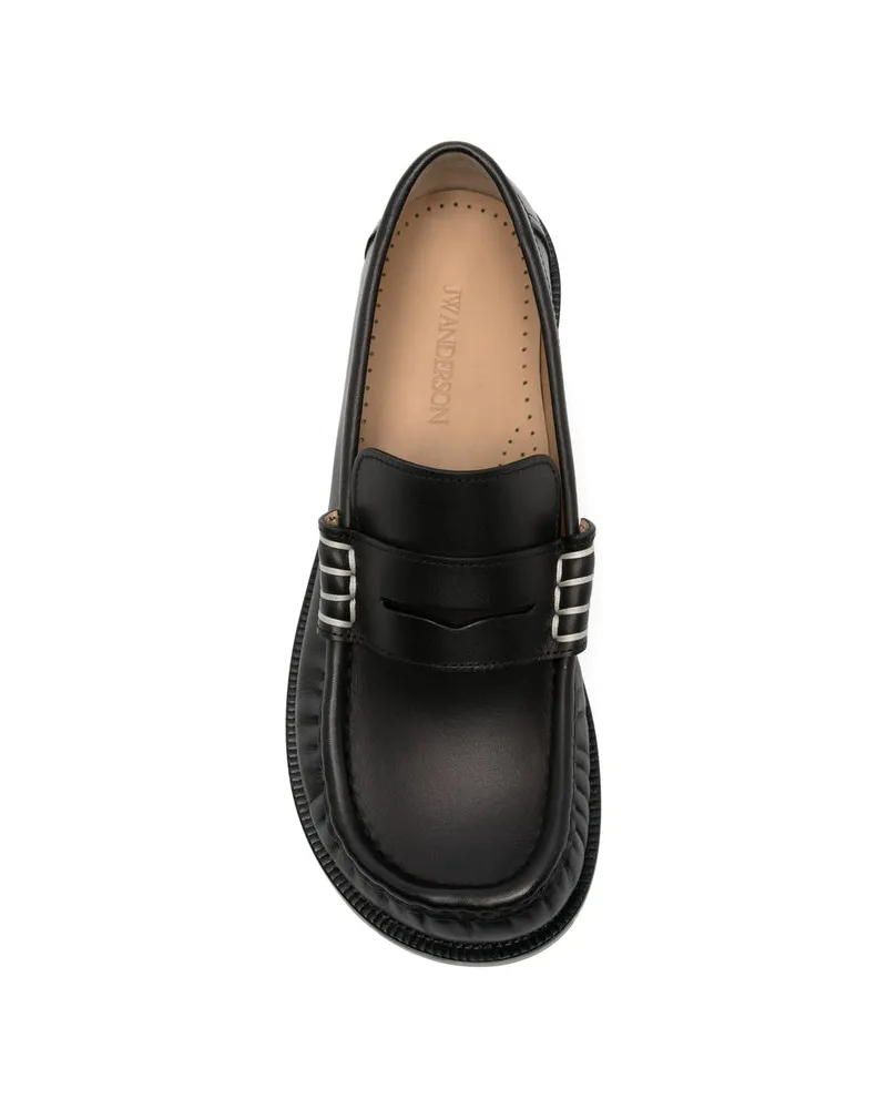 J.W.Anderson Calf Leather Slip-On Loafer — Black Black