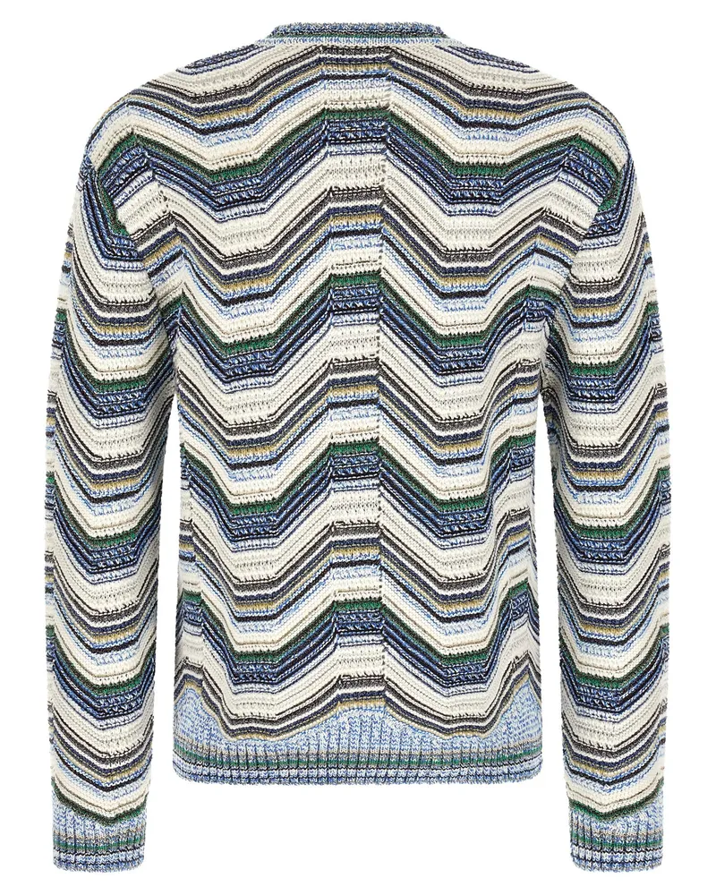Missoni Geometric Zigzag Pattern Sweater — Cream Multi