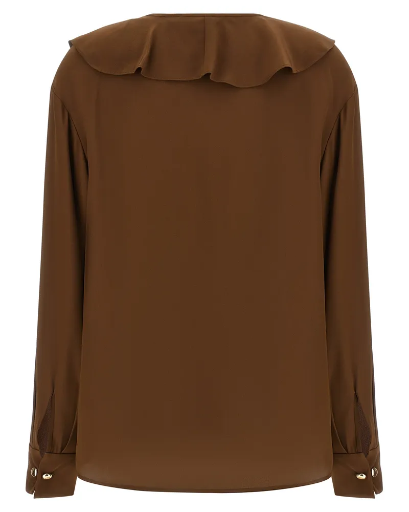 Max Mara Women's Brown Silk Blouse Brown