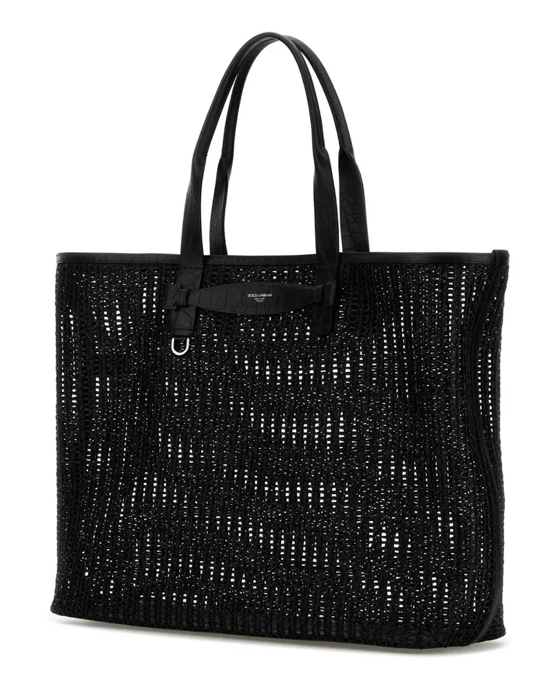 Dolce & Gabbana Men's Black Mesh Shopping Bag Neronero Borse A Mano Black