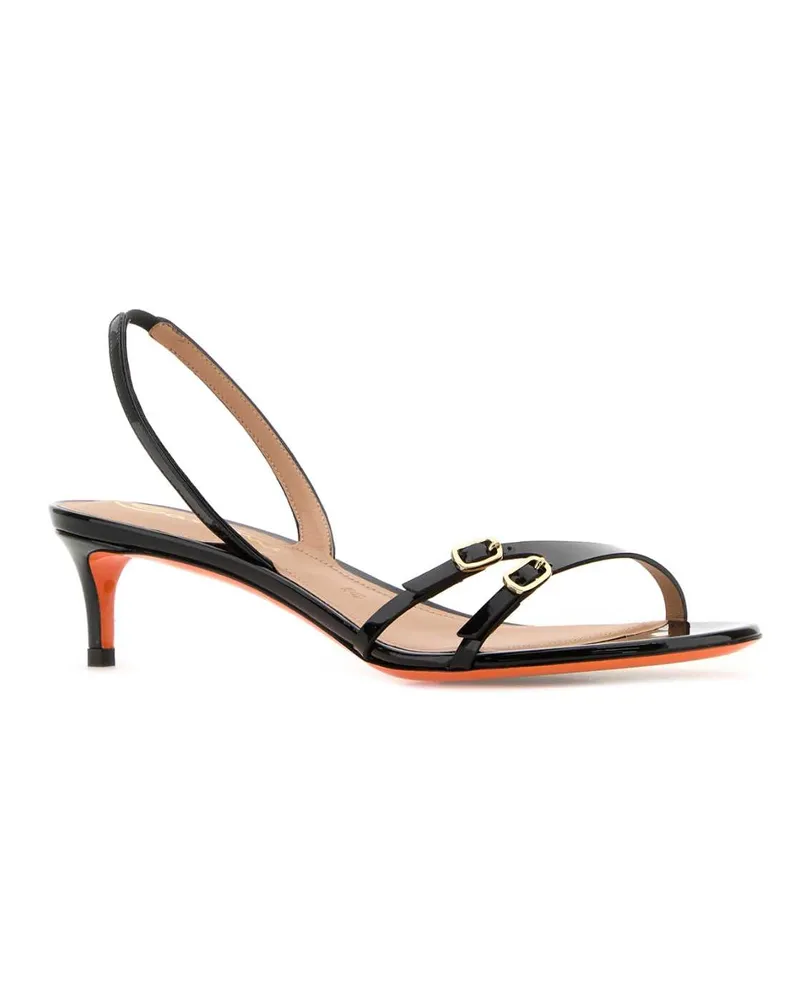 Santoni Women's Black Leather Virna Sandals N01 Sandali Black