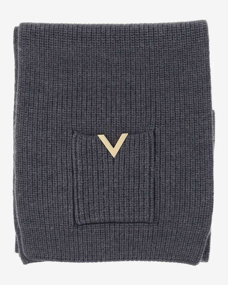 Valentino Garavani Women's Wool Scarf Gray Scarfs Gray