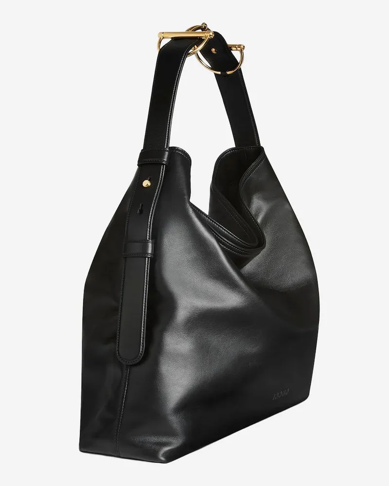 Gucci Women's Large Leather Shopping Bag Black Shoulder Black