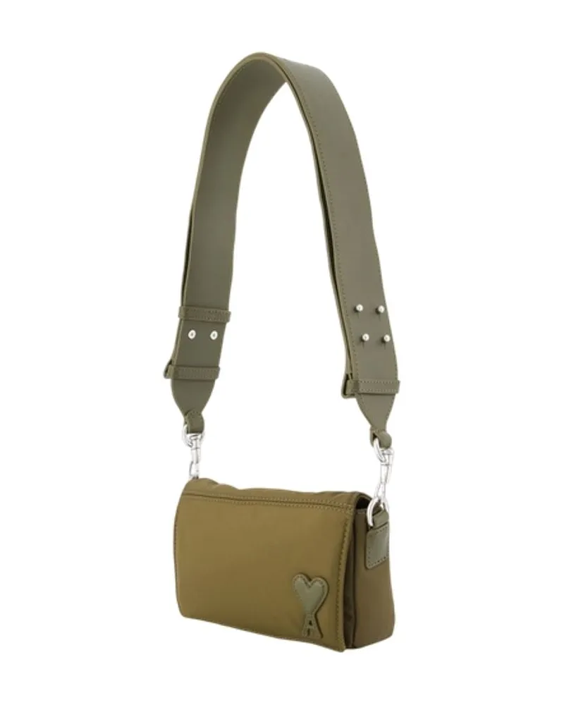 AMI Paris Nylon Crossbody Bag — Brown Brown