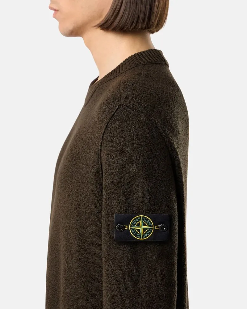 Stone Island Wool Knit Sweater — Charcoal Charcoal