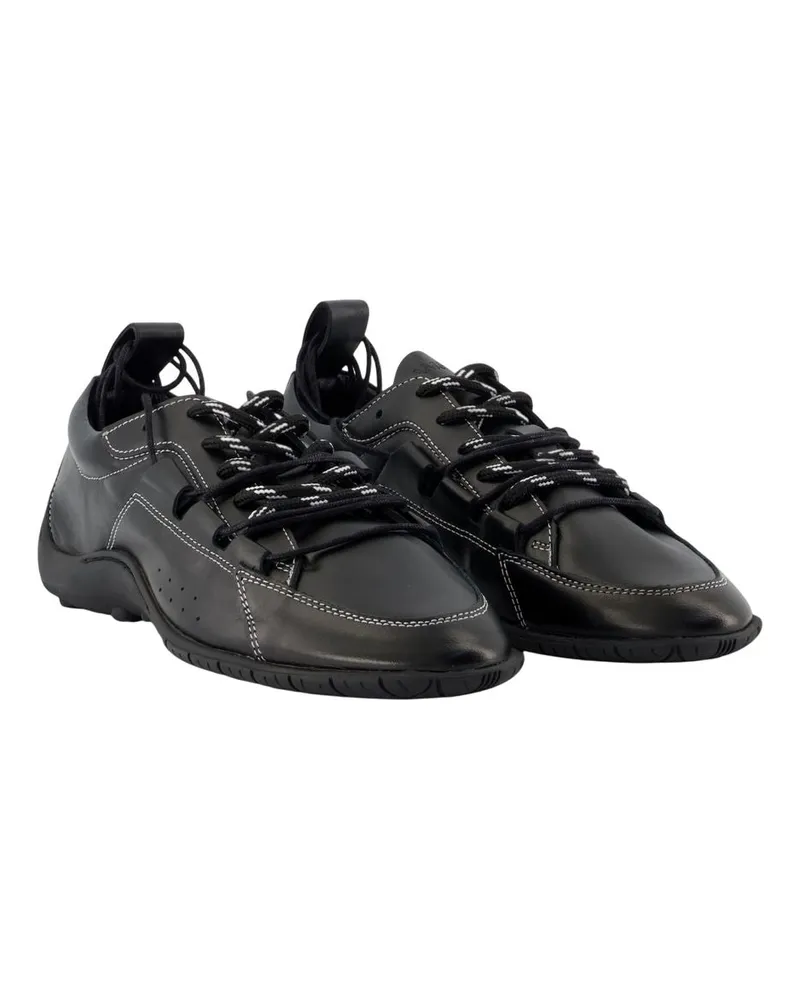 Samsøe & Samsøe Calfskin Leather Sneaker — Black Black