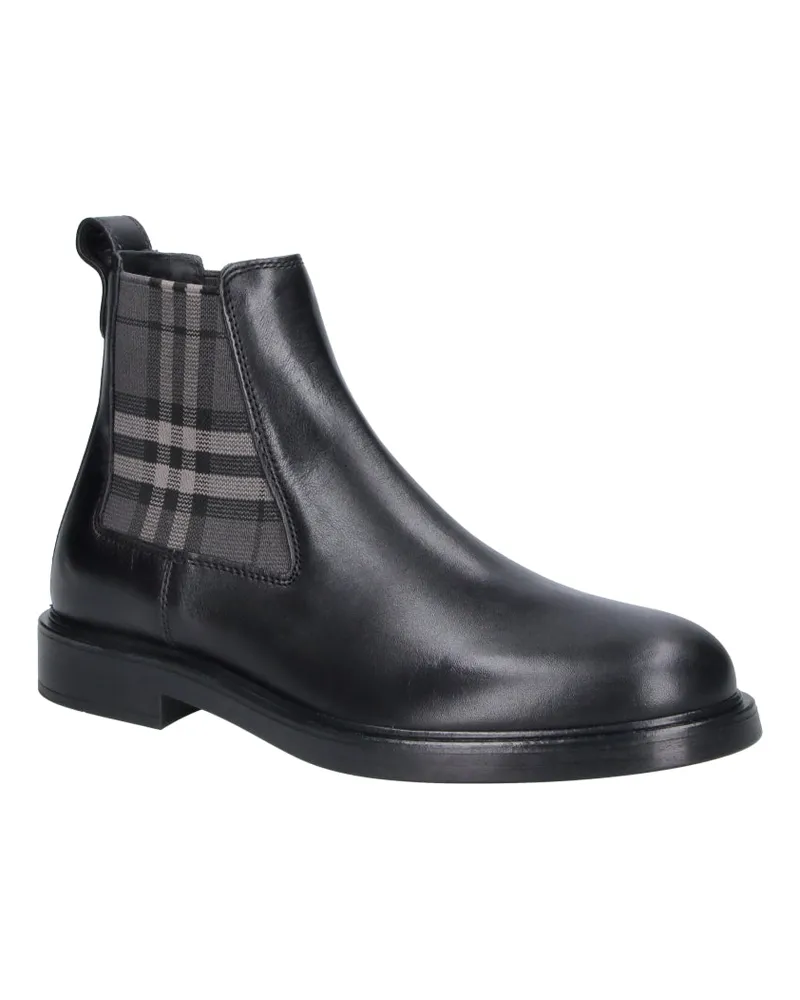 Burberry Men's Boots Black Calf Leather Black