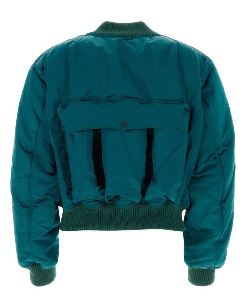 BOTTER Men's Petrol Blue Bomber Jacket Technical Satin Giubbini Green