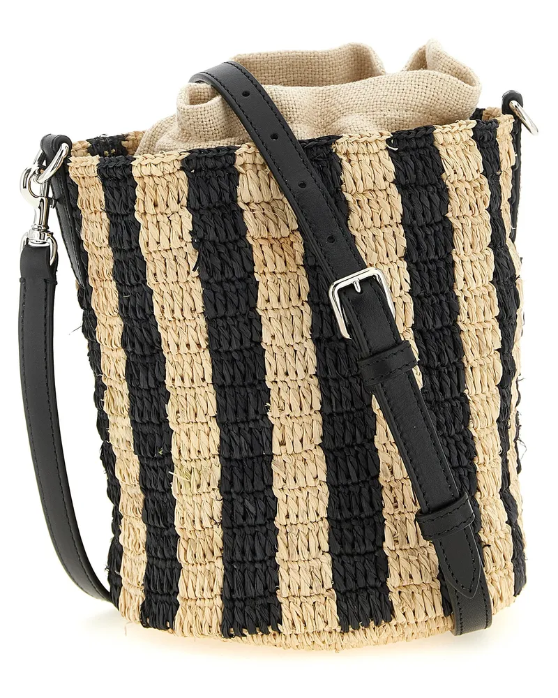 Valentino Garavani Women's Black Straw Shoulder Bag Black