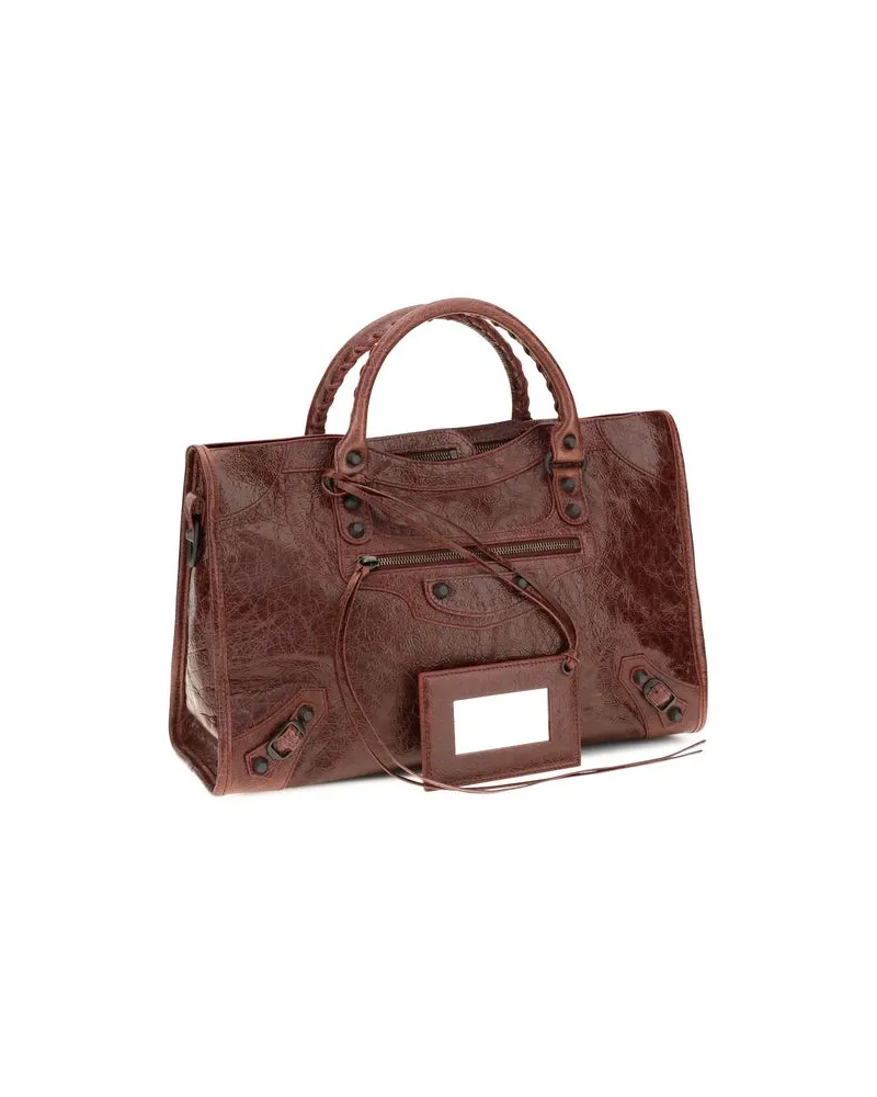 Balenciaga Lambskin Top Handle Bag — Bordeaux Bordeaux