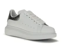 Women's White Calf Leather Bos Taurus Platform Sneakers