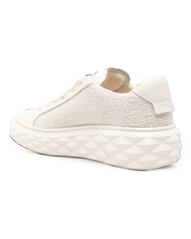 Jimmy Choo Quilted-Sole Leather-and-Textile Sneaker — Beige Beige