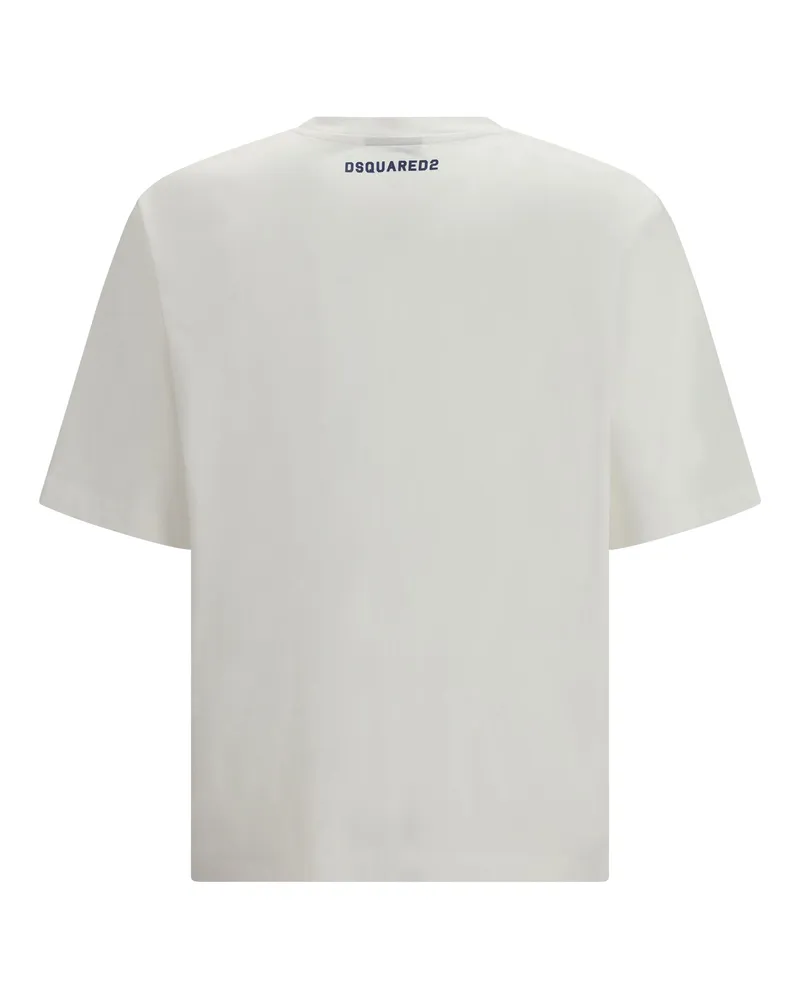 Dsquared2 Men's Printed T-Shirt White Cotton T-Shirts And Polos White