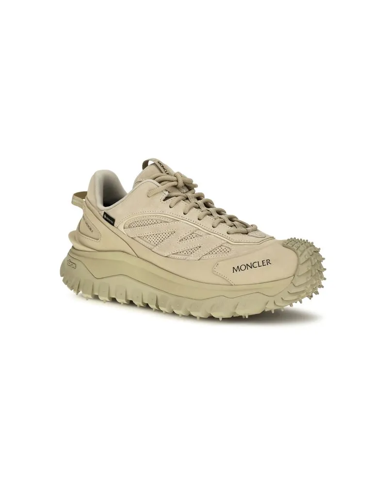 Moncler Men's Beige Calf Leather Bos Taurus Athletic Sneakers 