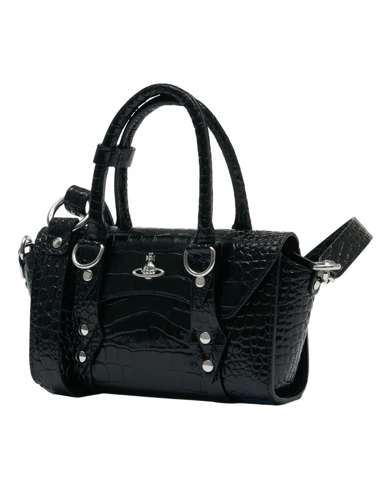 Vivienne Westwood Calfskin Leather Shoulder Bag — Black Black