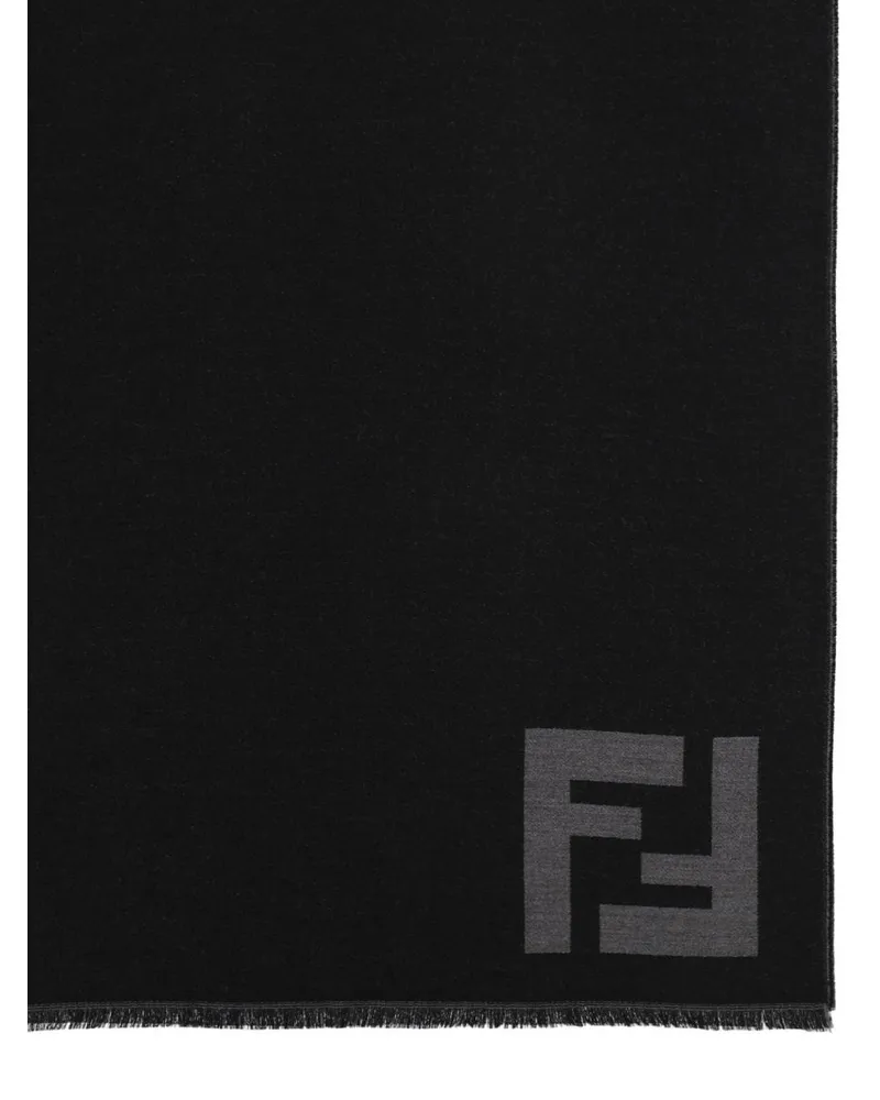 Fendi Virgin Wool Scarf — Black Black