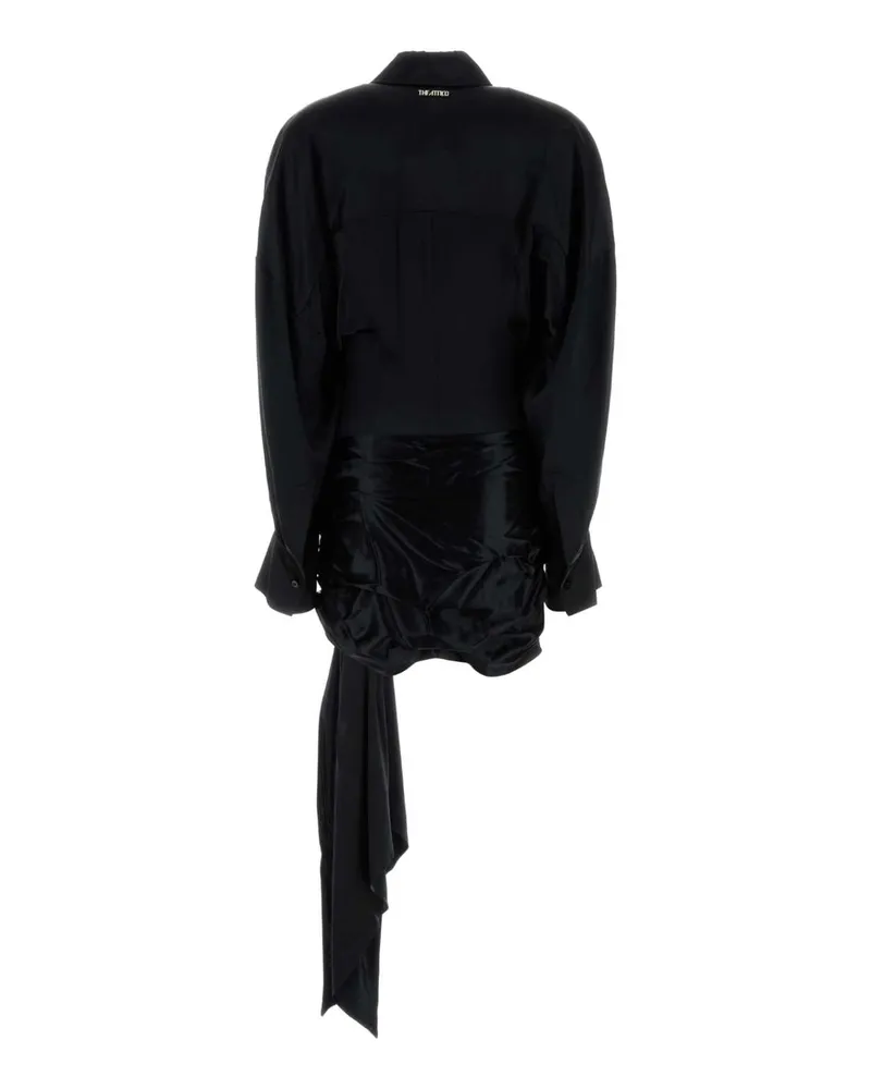 ATTICO Women's Black Satin Shirt Dress Exterior: Viscose Abiti Black