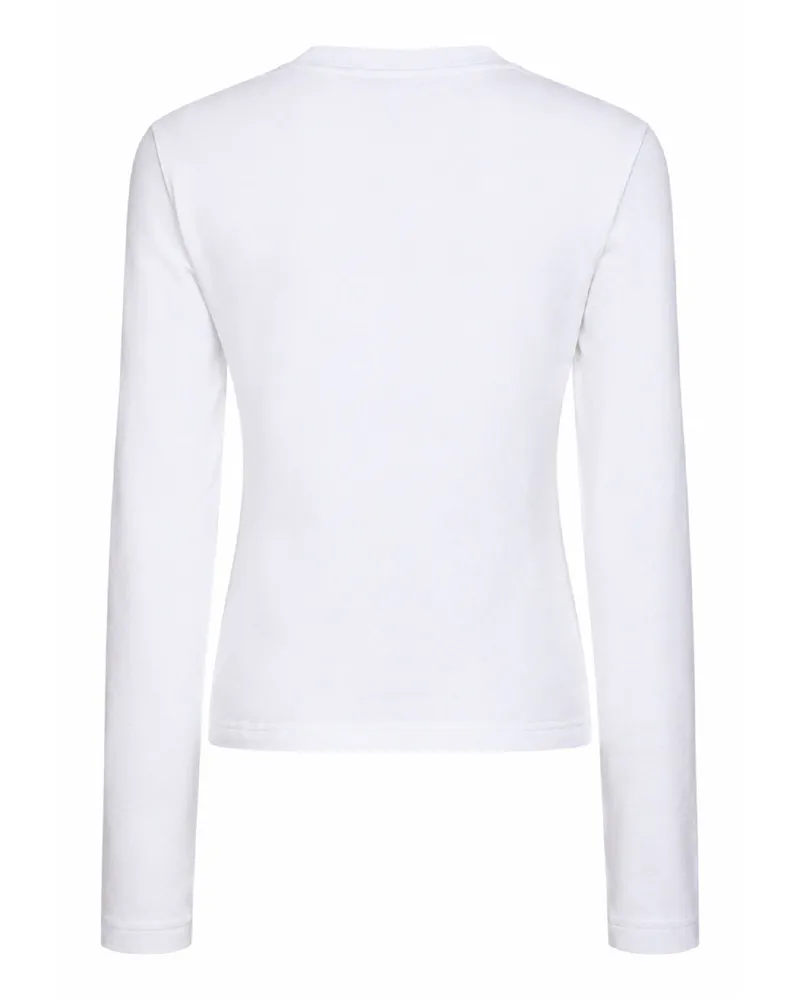 Jacquemus Women's Long-Sleeve T-Shirt The Gros Grain White Cotton T-Shirts & Jerseys White