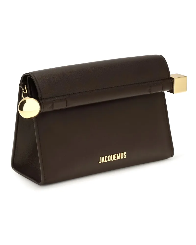 Jacquemus Women's Le Sac Rond Carre Midnight Brown Clutches Bag Brown